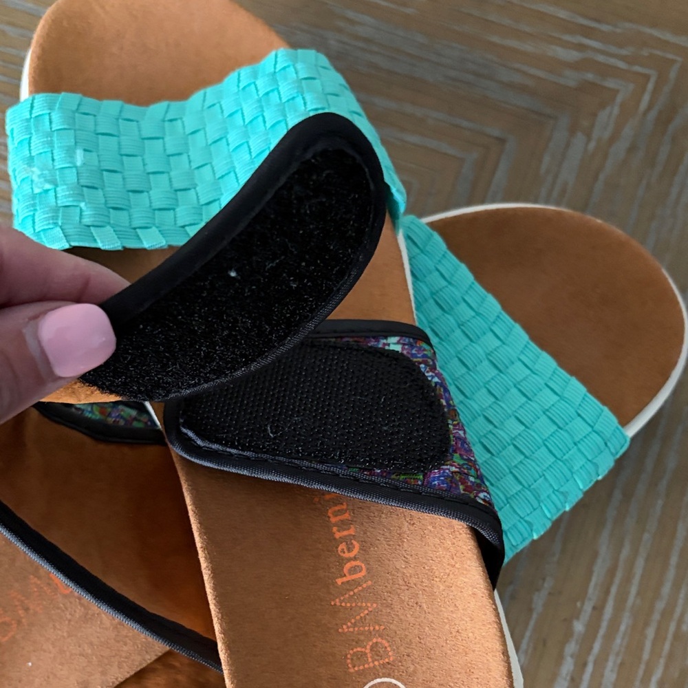 bernie mev. Multicolor and Teal Women's Sandals - Picture 5 of 6